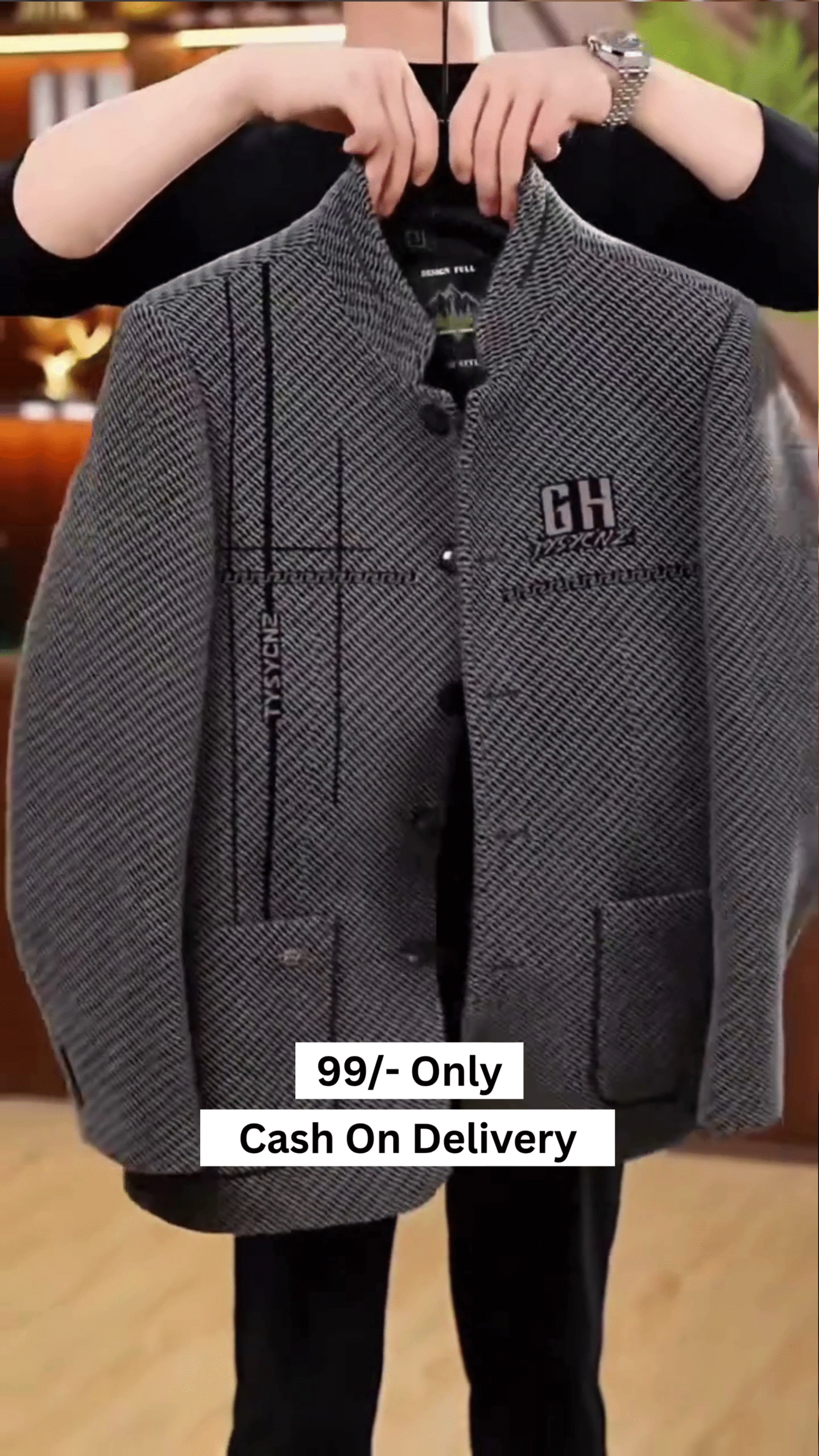 Men's Puffer Jacket Thickened Winter Coat Warm Stand Collar Color Block Zip Up Jacket Ski Bubble Coat - Image 2