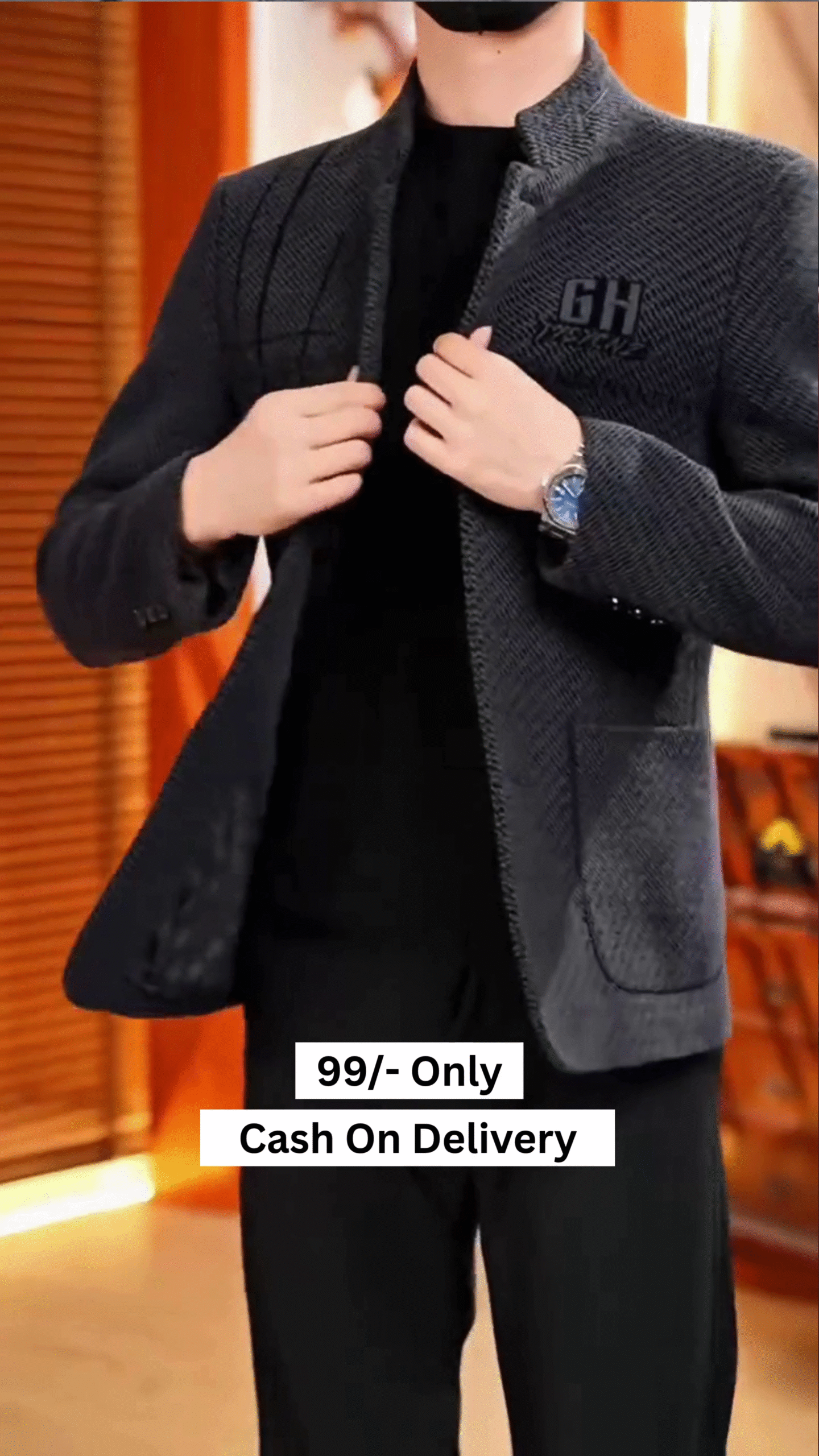 Men's Puffer Jacket Thickened Winter Coat Warm Stand Collar Color Block Zip Up Jacket Ski Bubble Coat - Image 6