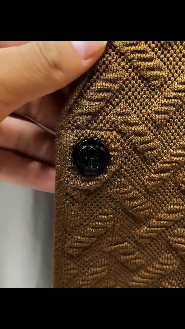 Textured Knit Brown Casual Blazer for Men - Image 4