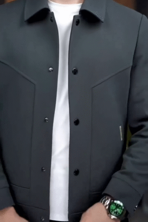 Men's Structured Casual Jacket with Western Yoke Detail