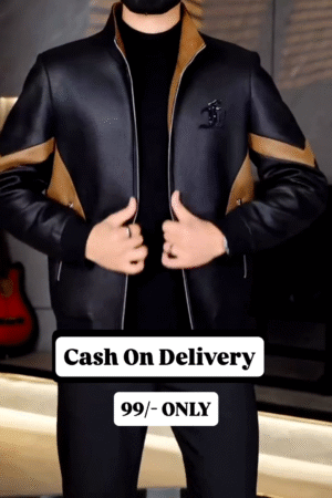 Premium Black & Tan Designer Winter Jacket for Men