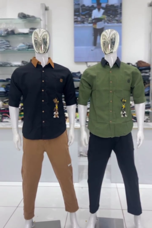 Men Olive Green Casual Shirt