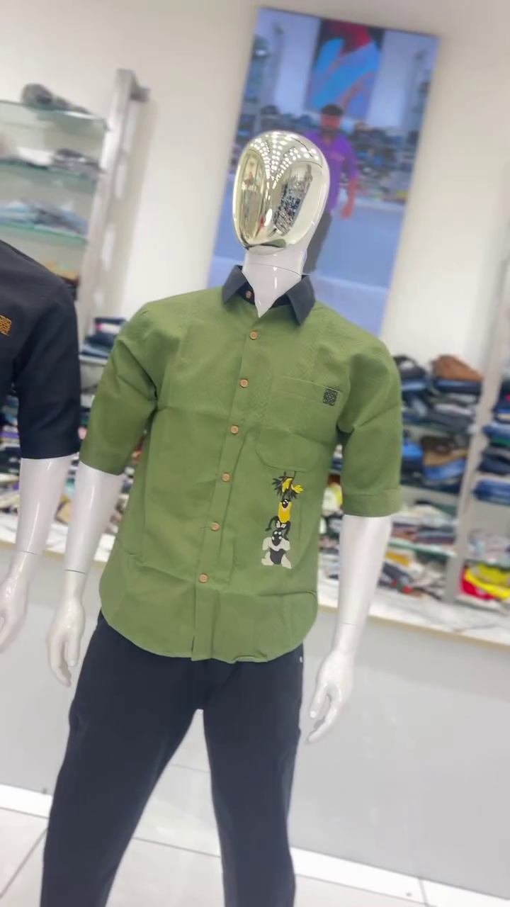 Men Olive Green Casual Shirt - Image 7