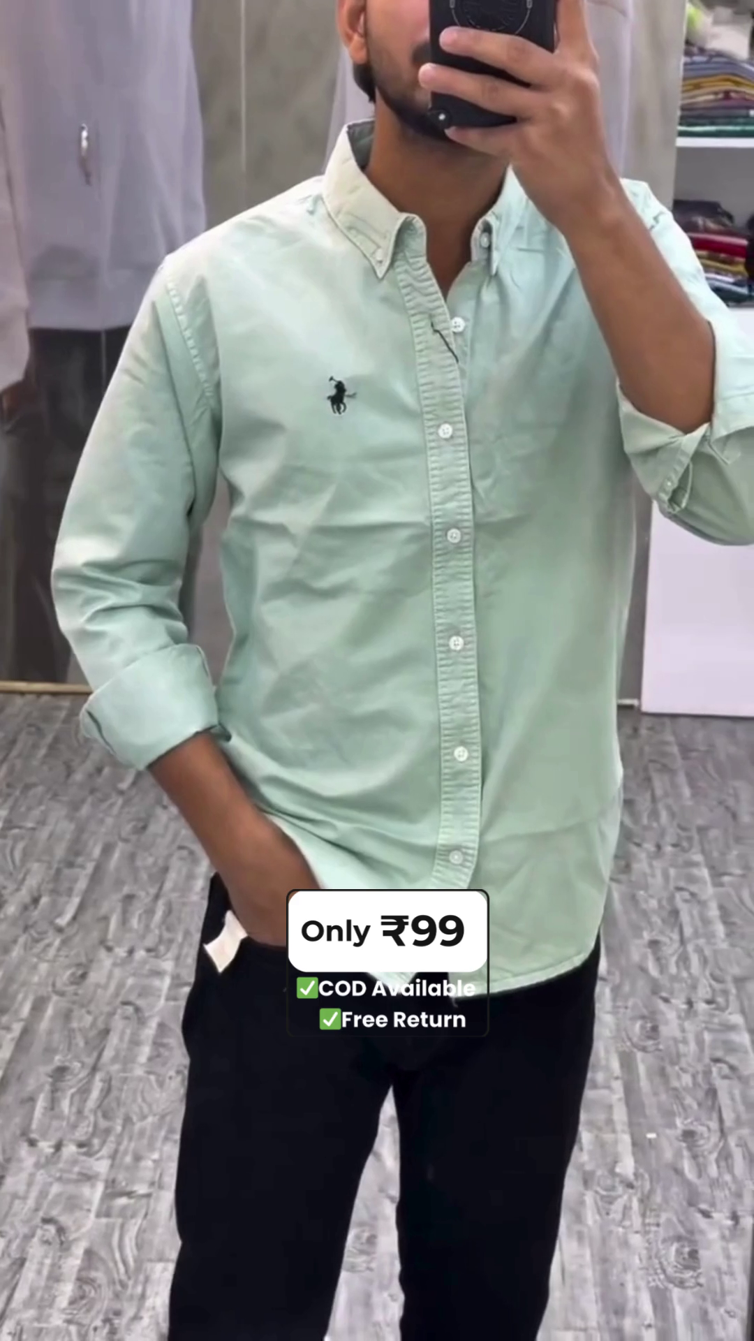 Men Olive Green Solid Regular Custom Fit Poplin Smart Casual Shirt - Image 3