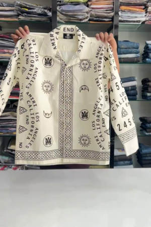 Men Typography Printed Cuban Collar Pure Cotton Casual Shirt